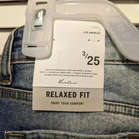 Women's distressed relaxed fit kanCan cropped jeans size 3/25 - Picture 4 of 4